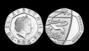 Rare undated British 20p piece Some 20p coins were minted undated in 2008